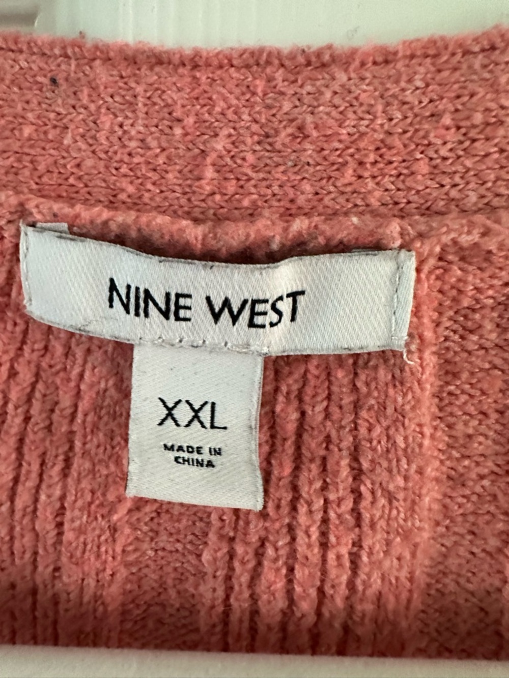 Nine West Coral Ribbed Button-Front Women's Sweater - Picture 2 of 7